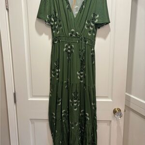 Knox Rose Green Floral Maxi Dress